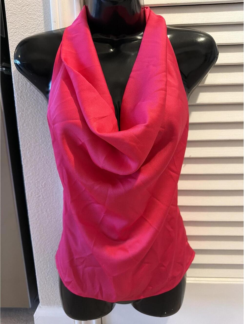 Hot Pink Scoop Neck Halter Top Small